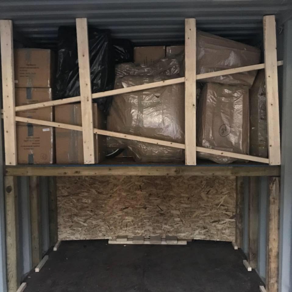 Personal goods packed inside a shipping container